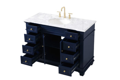 Elegant Furniture & Lighting - Wesley 48 inch Single Bathroom Vanity set in Blue - VF50048BL veiw 16