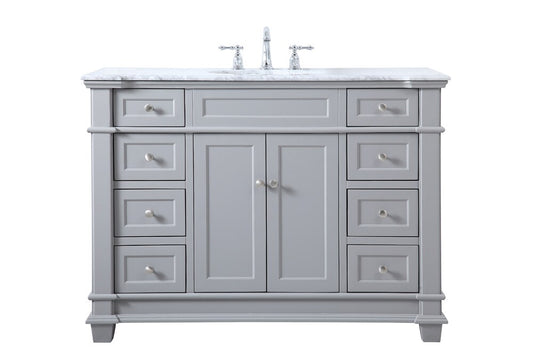 Elegant Furniture & Lighting - Wesley 48 inch Single Bathroom Vanity set in Grey - VF50048GR veiw 1