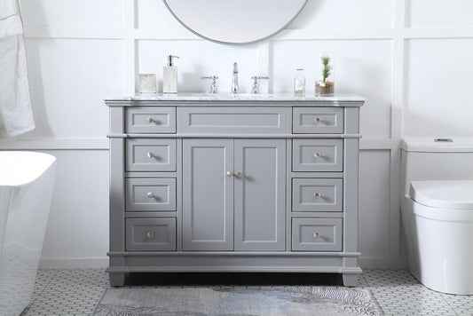 Elegant Furniture & Lighting - Wesley 48 inch Single Bathroom Vanity set in Grey - VF50048GR veiw 2