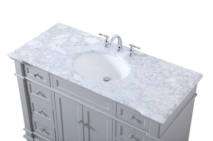 Elegant Furniture & Lighting - Wesley 48 inch Single Bathroom Vanity set in Grey - VF50048GR veiw 3