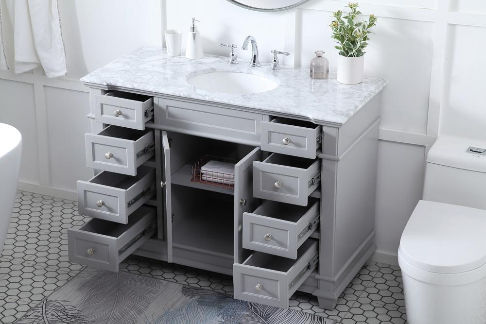Elegant Furniture & Lighting - Wesley 48 inch Single Bathroom Vanity set in Grey - VF50048GR veiw 10