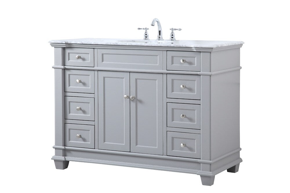 Elegant Furniture & Lighting - Wesley 48 inch Single Bathroom Vanity set in Grey - VF50048GR veiw 14