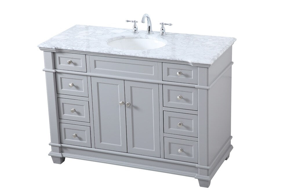 Elegant Furniture & Lighting - Wesley 48 inch Single Bathroom Vanity set in Grey - VF50048GR veiw 15
