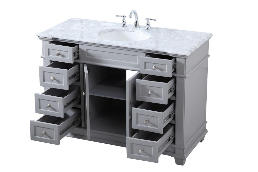 Elegant Furniture & Lighting - Wesley 48 inch Single Bathroom Vanity set in Grey - VF50048GR veiw 16