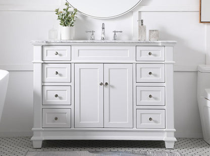 Elegant Furniture & Lighting - Wesley 48 inch Single Bathroom Vanity set in White - VF50048WH veiw 2