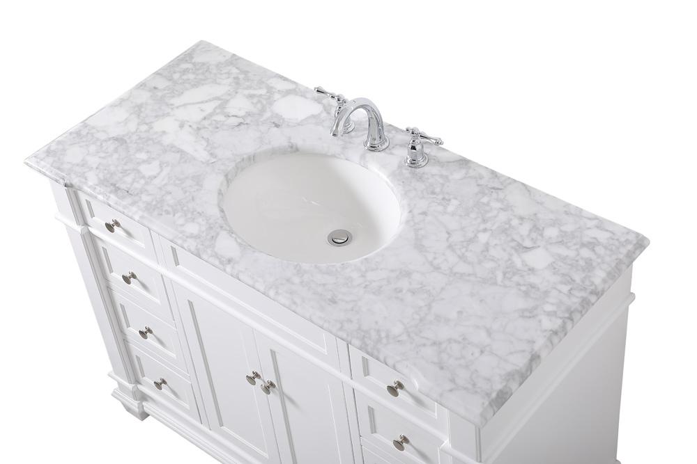 Elegant Furniture & Lighting - Wesley 48 inch Single Bathroom Vanity set in White - VF50048WH veiw 3