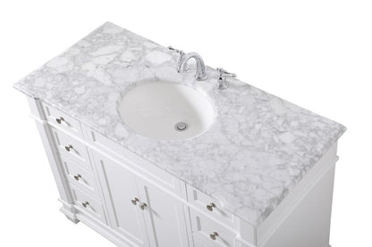 Elegant Furniture & Lighting - Wesley 48 inch Single Bathroom Vanity set in White - VF50048WH veiw 3