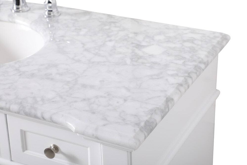 Elegant Furniture & Lighting - Wesley 48 inch Single Bathroom Vanity set in White - VF50048WH veiw 4