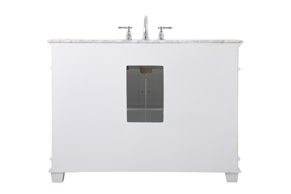 Elegant Furniture & Lighting - Wesley 48 inch Single Bathroom Vanity set in White - VF50048WH veiw 8
