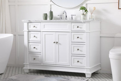 Elegant Furniture & Lighting - Wesley 48 inch Single Bathroom Vanity set in White - VF50048WH veiw 9