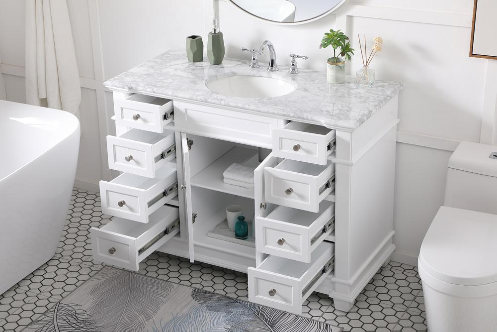 Elegant Furniture & Lighting - Wesley 48 inch Single Bathroom Vanity set in White - VF50048WH veiw 10