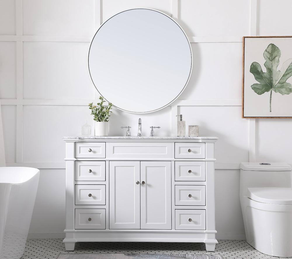 Elegant Furniture & Lighting - Wesley 48 inch Single Bathroom Vanity set in White - VF50048WH veiw 11