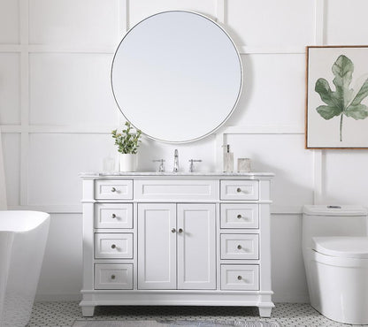 Elegant Furniture & Lighting - Wesley 48 inch Single Bathroom Vanity set in White - VF50048WH veiw 11