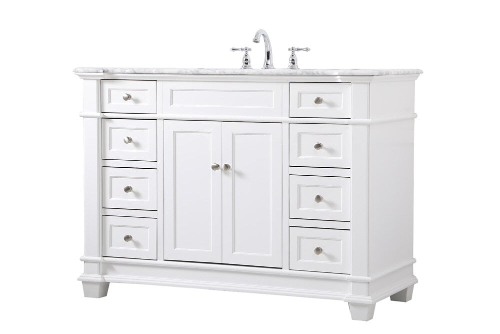 Elegant Furniture & Lighting - Wesley 48 inch Single Bathroom Vanity set in White - VF50048WH veiw 14