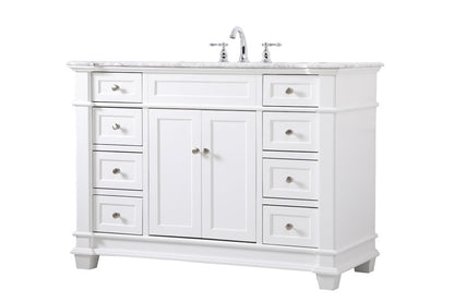 Elegant Furniture & Lighting - Wesley 48 inch Single Bathroom Vanity set in White - VF50048WH veiw 14