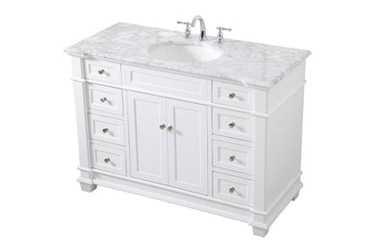 Elegant Furniture & Lighting - Wesley 48 inch Single Bathroom Vanity set in White - VF50048WH veiw 15