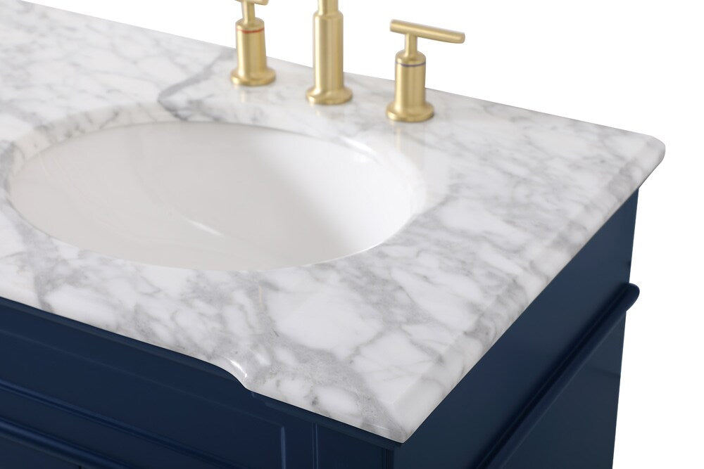 Elegant Furniture & Lighting - Wesley 60 inch Double Bathroom Vanity set in Blue - VF50060DBL veiw 4