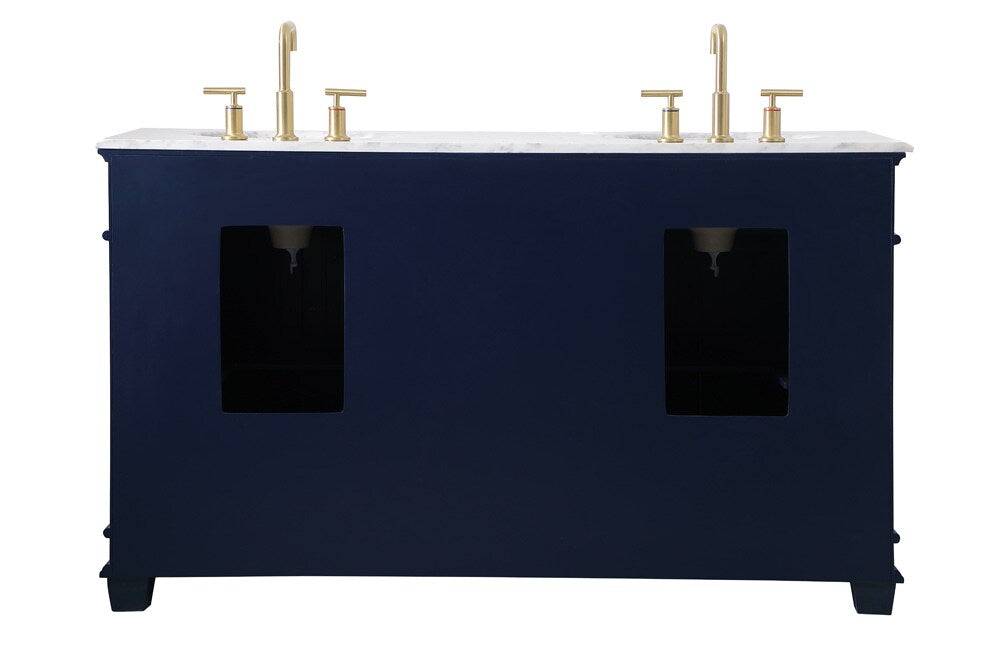 Elegant Furniture & Lighting - Wesley 60 inch Double Bathroom Vanity set in Blue - VF50060DBL veiw 8