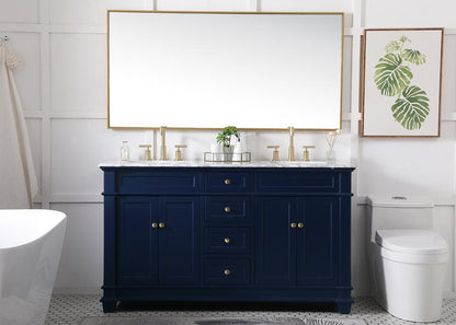 Elegant Furniture & Lighting - Wesley 60 inch Double Bathroom Vanity set in Blue - VF50060DBL veiw 11