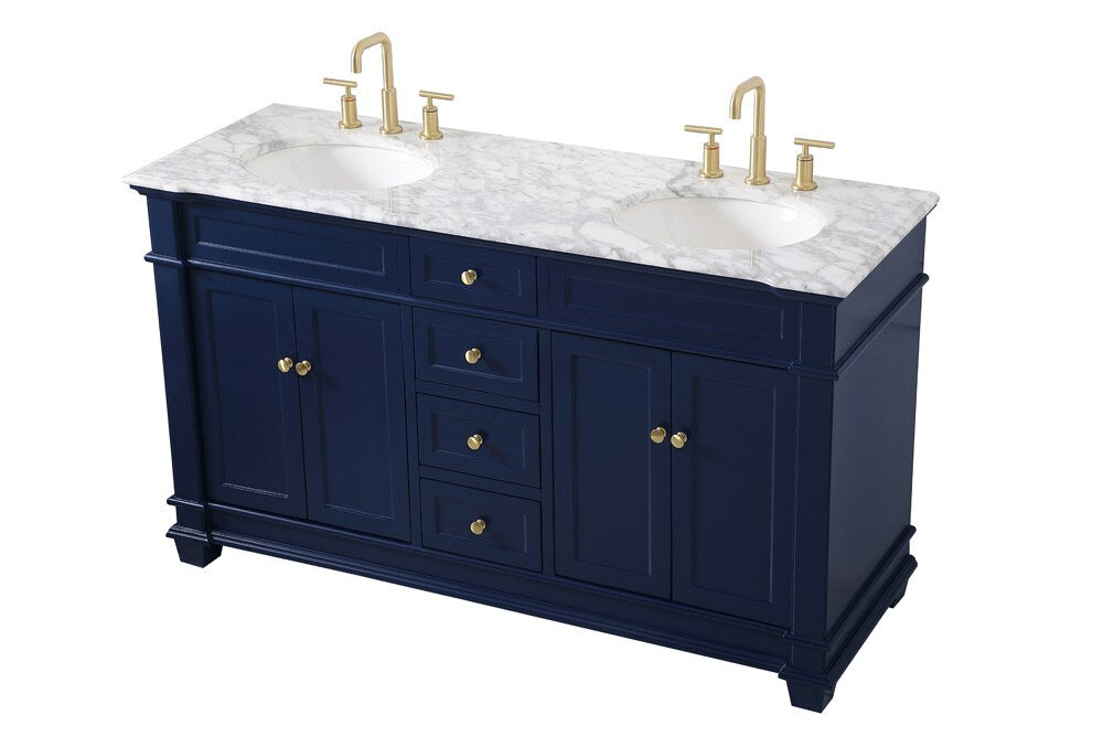 Elegant Furniture & Lighting - Wesley 60 inch Double Bathroom Vanity set in Blue - VF50060DBL veiw 15