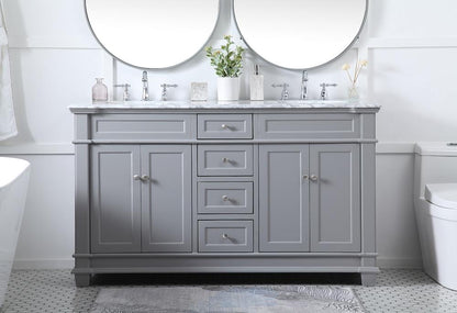 Elegant Furniture & Lighting - Wesley 60 inch Double Bathroom Vanity set in Grey - VF50060DGR veiw 2