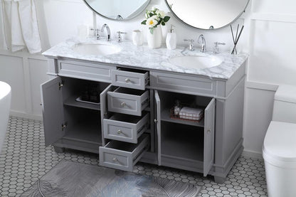 Elegant Furniture & Lighting - Wesley 60 inch Double Bathroom Vanity set in Grey - VF50060DGR veiw 10