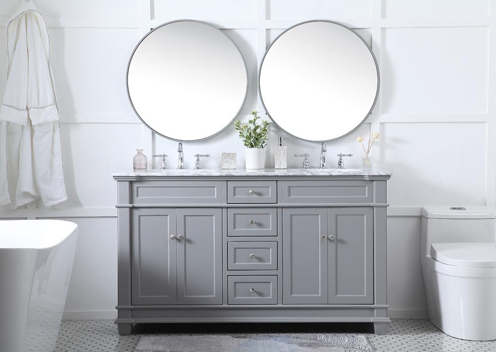 Elegant Furniture & Lighting - Wesley 60 inch Double Bathroom Vanity set in Grey - VF50060DGR veiw 11