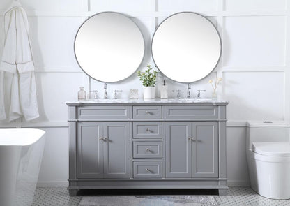 Elegant Furniture & Lighting - Wesley 60 inch Double Bathroom Vanity set in Grey - VF50060DGR veiw 11