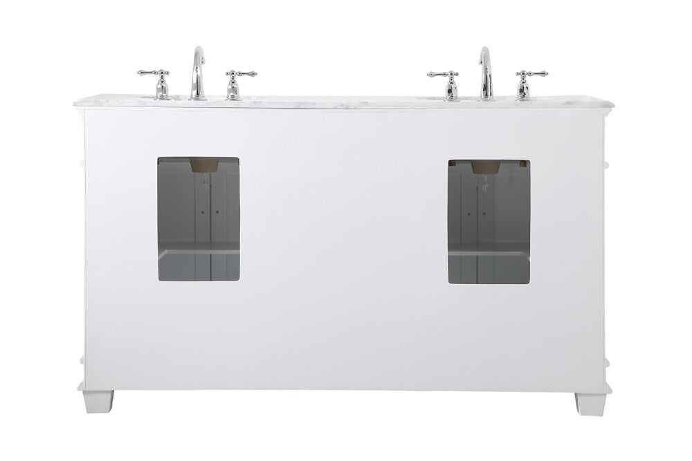 Elegant Furniture & Lighting - Wesley 60 inch Double Bathroom Vanity set in White - VF50060DWH veiw 8