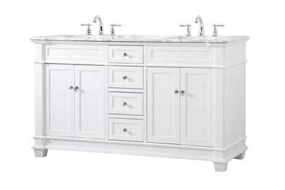 Elegant Furniture & Lighting - Wesley 60 inch Double Bathroom Vanity set in White - VF50060DWH veiw 14