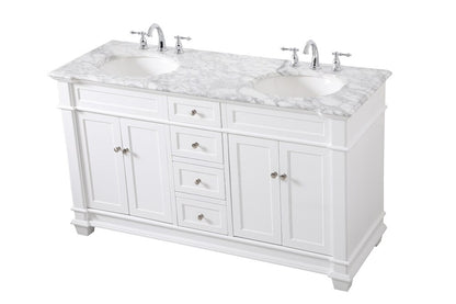 Elegant Furniture & Lighting - Wesley 60 inch Double Bathroom Vanity set in White - VF50060DWH veiw 15