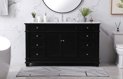 Elegant Furniture & Lighting - Wesley 60 inch Single bathroom vanity set in black - VF50060BK veiw 2