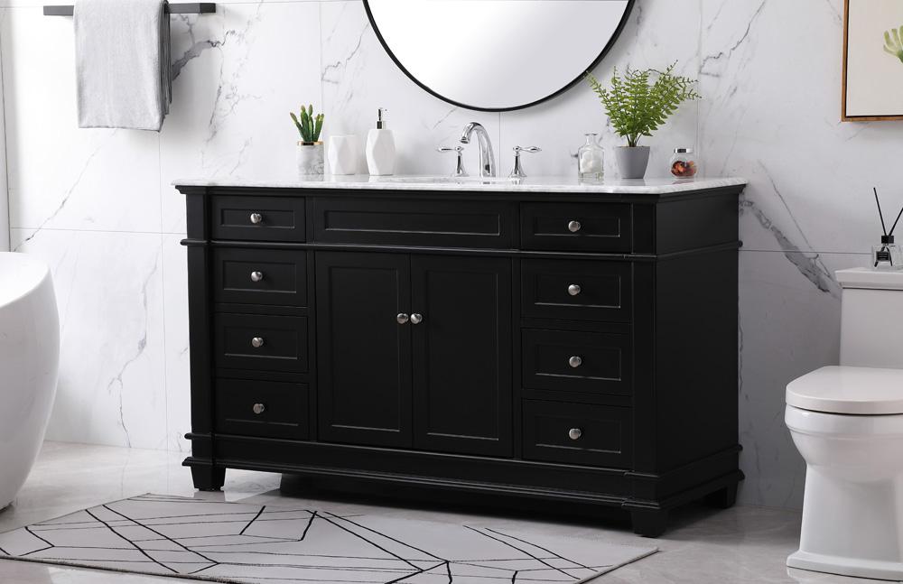 Elegant Furniture & Lighting - Wesley 60 inch Single bathroom vanity set in black - VF50060BK veiw 3