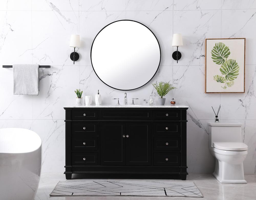 Elegant Furniture & Lighting - Wesley 60 inch Single bathroom vanity set in black - VF50060BK veiw 5