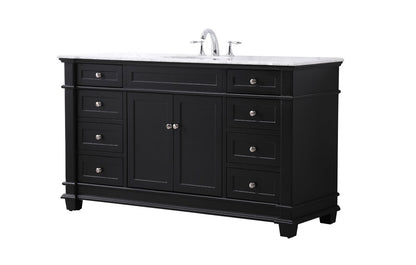 Elegant Furniture & Lighting - Wesley 60 inch Single bathroom vanity set in black - VF50060BK veiw 8