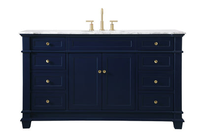 Elegant Furniture & Lighting - Wesley 60 inch Single Bathroom Vanity set in Blue - VF50060BL veiw 1
