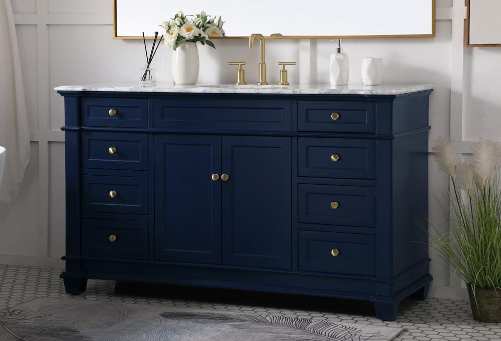 Elegant Furniture & Lighting - Wesley 60 inch Single Bathroom Vanity set in Blue - VF50060BL veiw 9