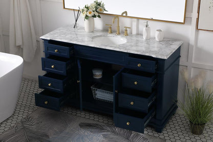 Elegant Furniture & Lighting - Wesley 60 inch Single Bathroom Vanity set in Blue - VF50060BL veiw 10