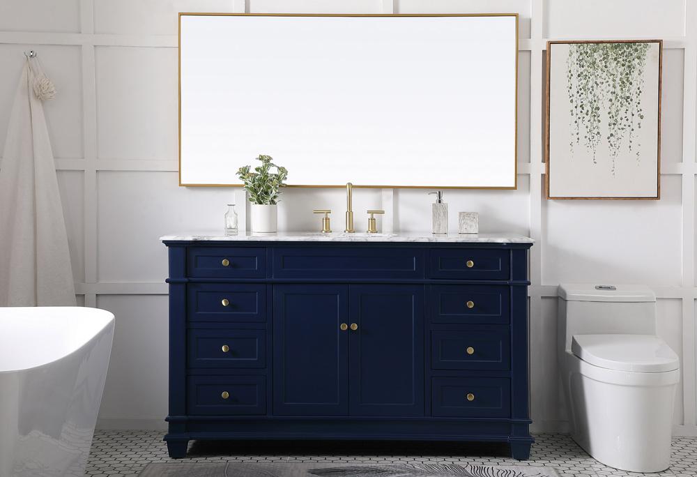 Elegant Furniture & Lighting - Wesley 60 inch Single Bathroom Vanity set in Blue - VF50060BL veiw 11