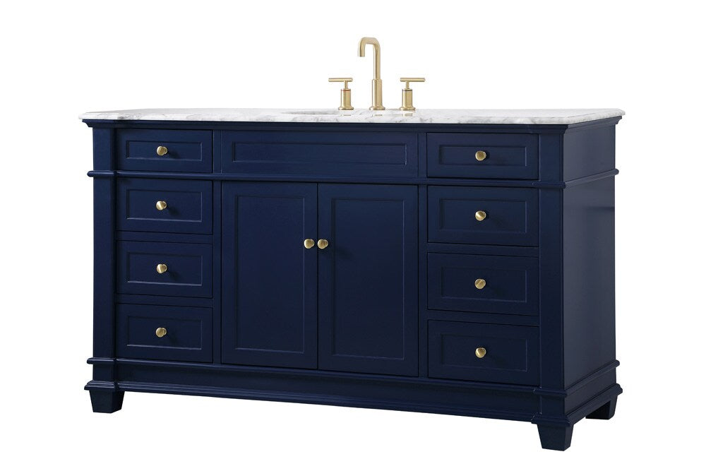 Elegant Furniture & Lighting - Wesley 60 inch Single Bathroom Vanity set in Blue - VF50060BL veiw 14
