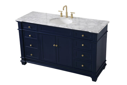 Elegant Furniture & Lighting - Wesley 60 inch Single Bathroom Vanity set in Blue - VF50060BL veiw 15
