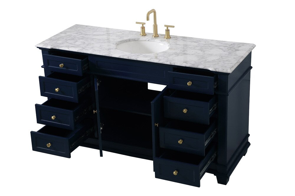Elegant Furniture & Lighting - Wesley 60 inch Single Bathroom Vanity set in Blue - VF50060BL veiw 16