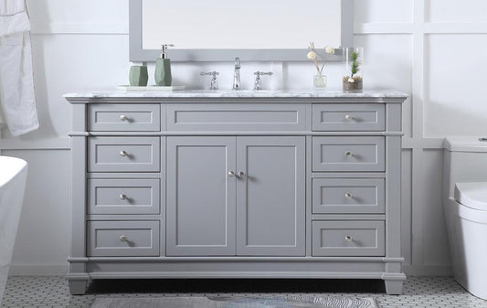 Elegant Furniture & Lighting - Wesley 60 inch Single Bathroom Vanity set in Grey - VF50060GR veiw 2