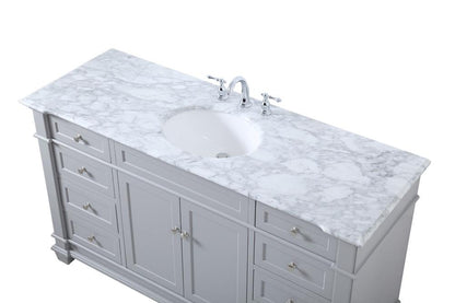 Elegant Furniture & Lighting - Wesley 60 inch Single Bathroom Vanity set in Grey - VF50060GR veiw 3
