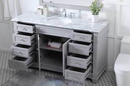 Elegant Furniture & Lighting - Wesley 60 inch Single Bathroom Vanity set in Grey - VF50060GR veiw 10