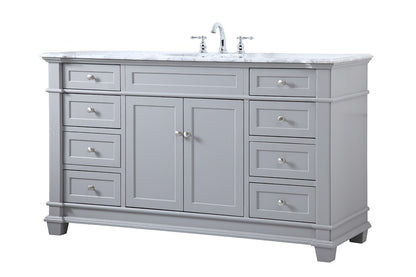 Elegant Furniture & Lighting - Wesley 60 inch Single Bathroom Vanity set in Grey - VF50060GR veiw 14