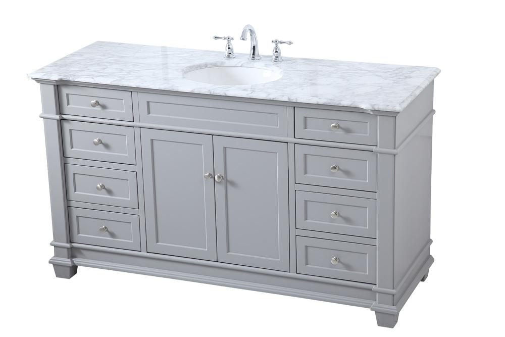 Elegant Furniture & Lighting - Wesley 60 inch Single Bathroom Vanity set in Grey - VF50060GR veiw 15