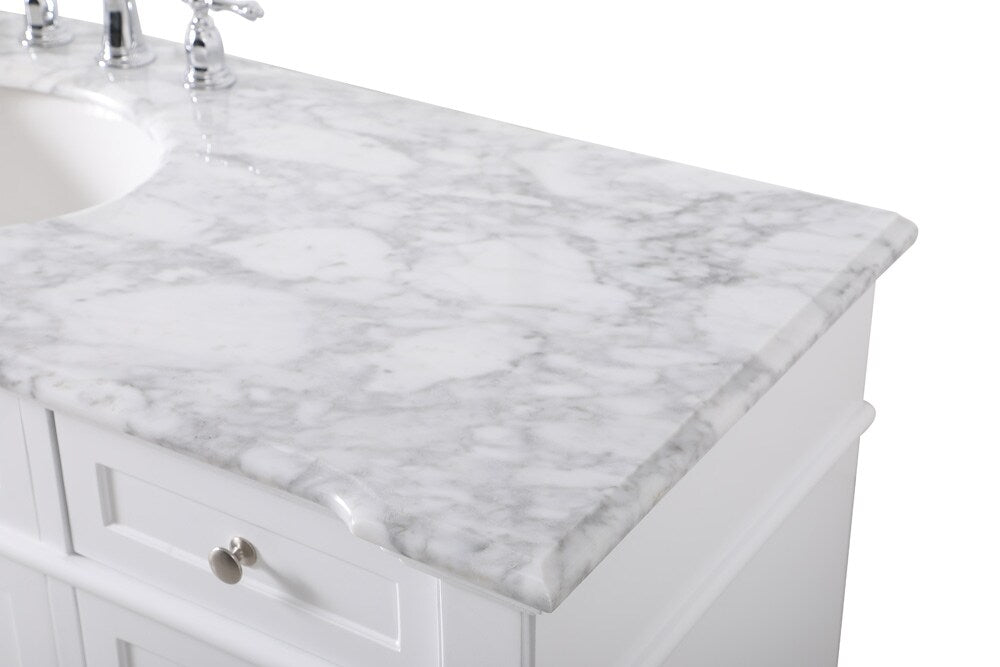 Elegant Furniture & Lighting - Wesley 60 inch Single Bathroom Vanity set in White - VF50060WH veiw 4