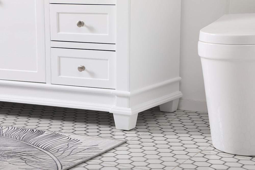 Elegant Furniture & Lighting - Wesley 60 inch Single Bathroom Vanity set in White - VF50060WH veiw 13