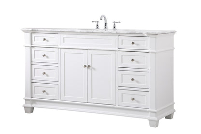 Elegant Furniture & Lighting - Wesley 60 inch Single Bathroom Vanity set in White - VF50060WH veiw 14